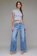 HIDDEN MID RISE WIDE LEG JEANS