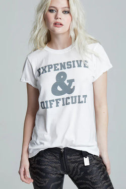 RECYCLED KARMA--EXPENSIVE & DIFFICULT TEE--WHITE