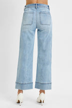 RISEN HIGH RISE CROP WIDE JEANS--NEW LIGHT
