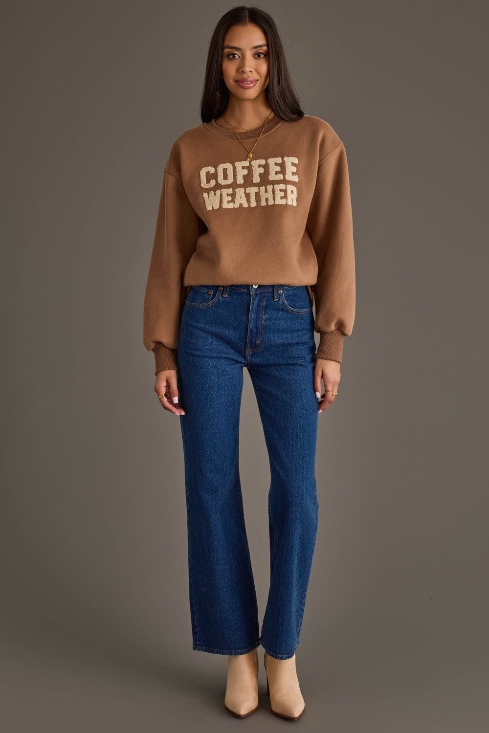 LT. BROWN COFFEE WEATHER SWEATSHIRT