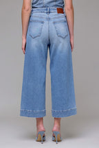 HIDDEN STRETCH CLEAN CROP WIDE LEG JEANS--MEDIUM WASH