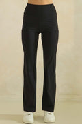 BUTTER STRAIGHT LEG LEGGINGS-- BLACK