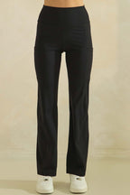 BUTTER STRAIGHT LEG LEGGINGS-- BLACK