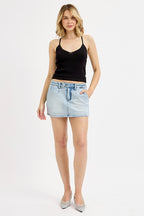 RISEN LOW RISE SKORT--LIGHT WASH