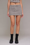 HIDDEN LOW RISE MINI SKIRT--GRAVEL