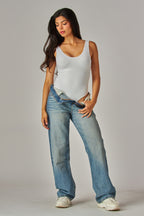 DOUBLE LAYERED TANK BODYSUIT--WHITE