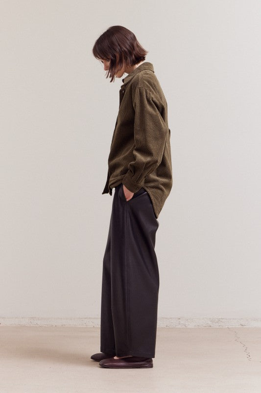 CORDUROY BUTTON DOWN SHACKET--BROWN