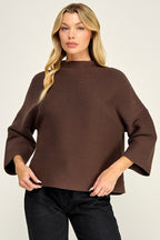 NOT YOUR CASUAL TOP--DK CHOCOLATE