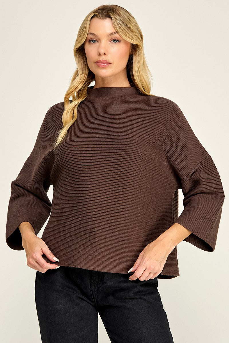 NOT YOUR CASUAL TOP--DK CHOCOLATE