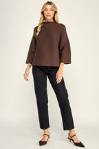 NOT YOUR CASUAL TOP--DK CHOCOLATE
