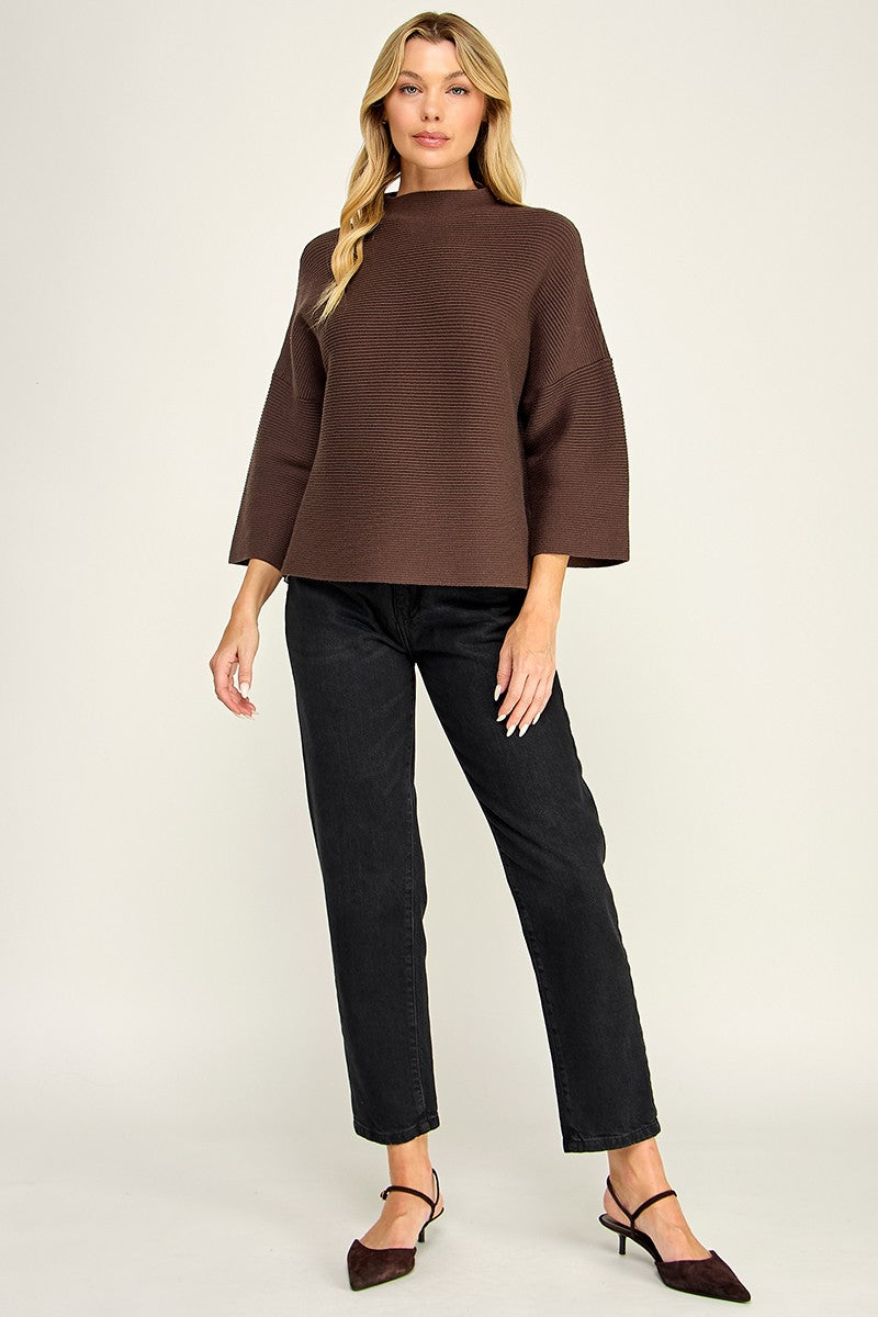 NOT YOUR CASUAL TOP--DK CHOCOLATE