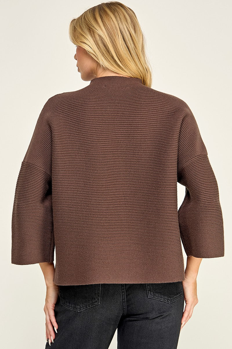 NOT YOUR CASUAL TOP--DK CHOCOLATE