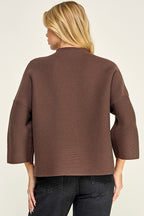 NOT YOUR CASUAL TOP--DK CHOCOLATE