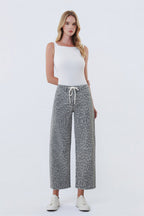 VERVET LEOPARD BARREL WITH DRAWSTRING--GREY