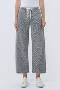 VERVET LEOPARD BARREL WITH DRAWSTRING--GREY