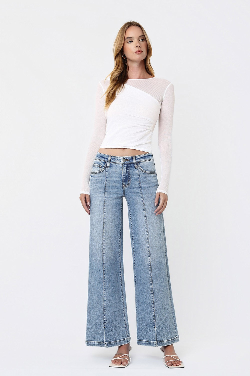VERVET BREAKTHROUGH MID RISE WIDE LEG WITH SLITS