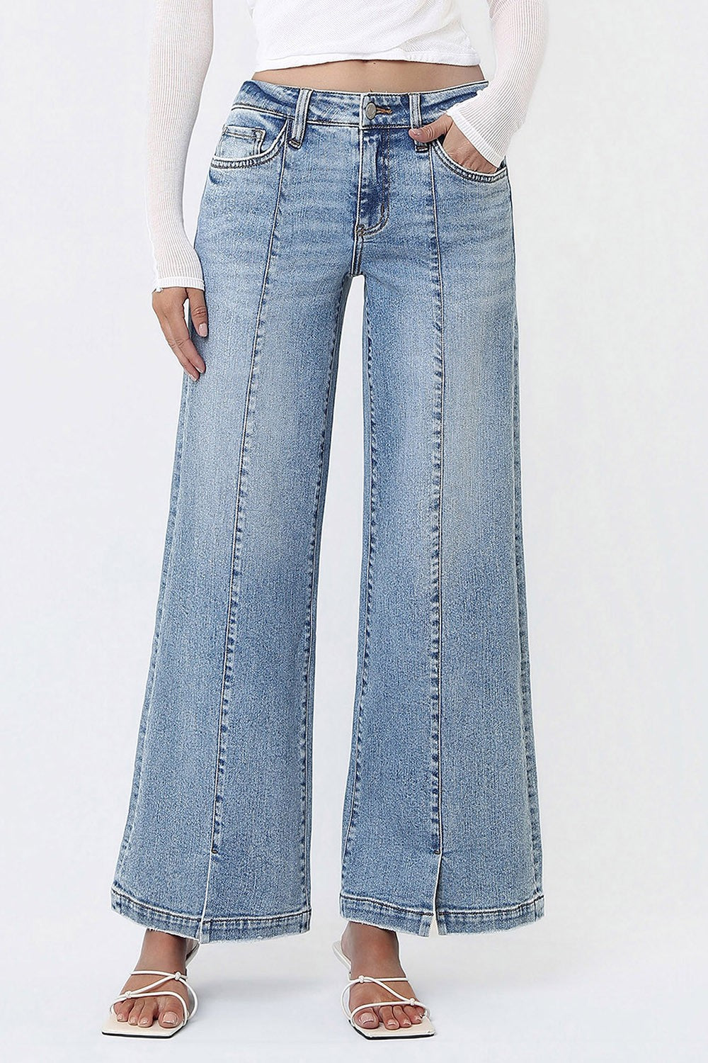 VERVET BREAKTHROUGH MID RISE WIDE LEG WITH SLITS