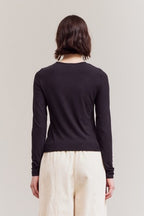 LONG SLEEVE MODAL TEE--BLACK