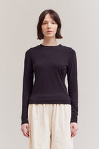 LONG SLEEVE MODAL TEE--BLACK