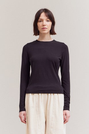 LONG SLEEVE MODAL TEE--BLACK