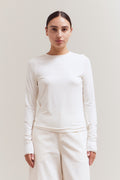 LONG SLEEVE MODAL TEE--OFF WHITE