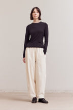 LONG SLEEVE MODAL TEE--BLACK