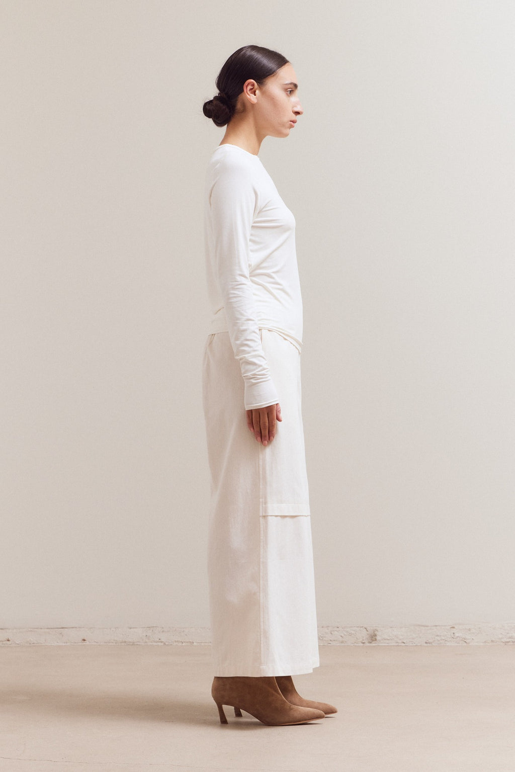 LONG SLEEVE MODAL TEE--OFF WHITE