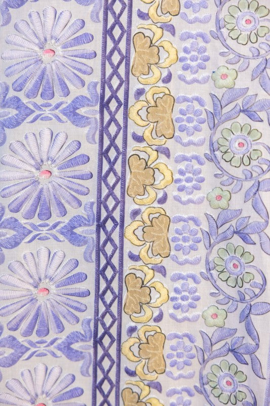 FLORAL EMBROIDERED DRESS--LAVENDER MIX