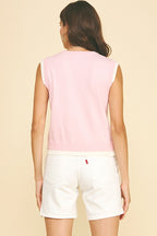 LIGHTWEIGHT SLEEVELESS SWEATER--LT. PINK