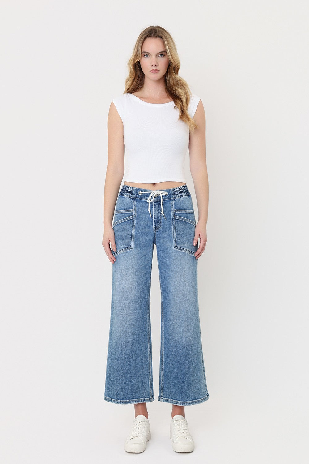 VERVET HIGH RISE DRAWSTRING WIDE LEG