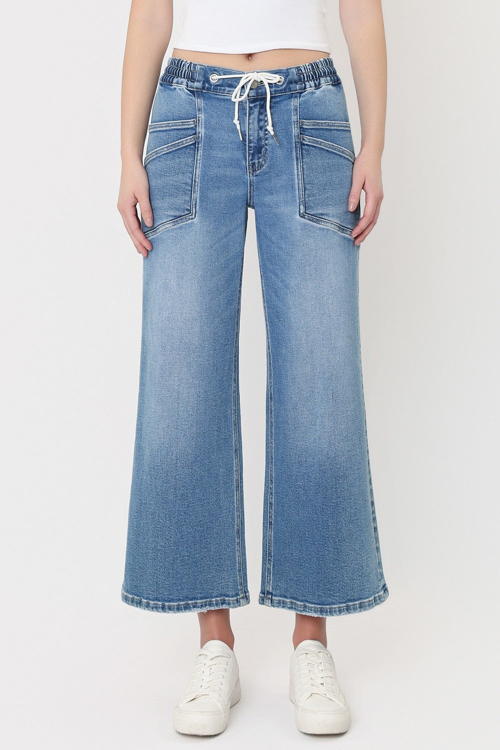 VERVET HIGH RISE DRAWSTRING WIDE LEG