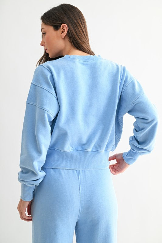 MINERAL WASH SKORT--LT. BLUE