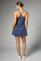 ACTIVE MINI DRESS W/ SHORTS--NAVY