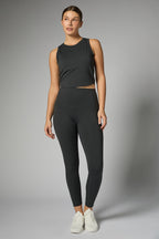WIDE STRAP BUILT IN BRA ACTIVE TANK--BLACK