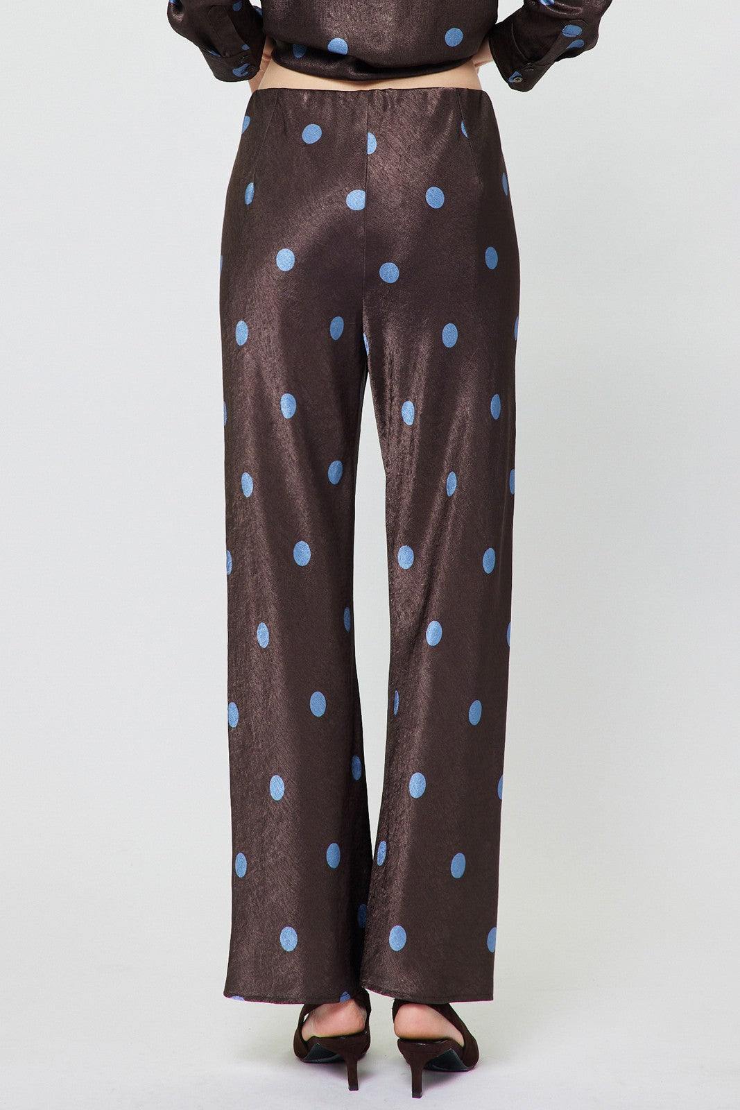 POLKA DOT ELAS. WAIST PANT--CHOCOLATE