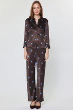 POLKA DOT ELAS. WAIST PANT--CHOCOLATE