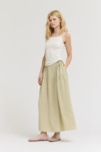 DRAWSTRING WAIST SKIRT--SAGE BRUSH