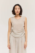 ASYMMETRICAL STRIPE TOP--NATURAL