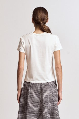 ESSENTIAL ROUND NECK TEE--OFF WHITE