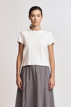 ESSENTIAL ROUND NECK TEE--OFF WHITE