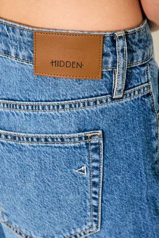 HIDDEN HIGH RISE JORTS--MEDIUM DARK WASH