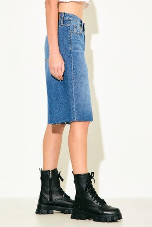 HIDDEN HIGH RISE JORTS--MEDIUM DARK WASH