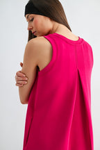 MONO B LAGUNA SCUBA SHIFT DRESS--PLUM PINK