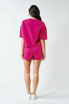 MONO B LAGUNA SCUBA SHORTS--PLUM PINK