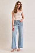 HIDDEN NORI HIGH RISE WIDE LEG JEANS--SUPER LIGHT WASH
