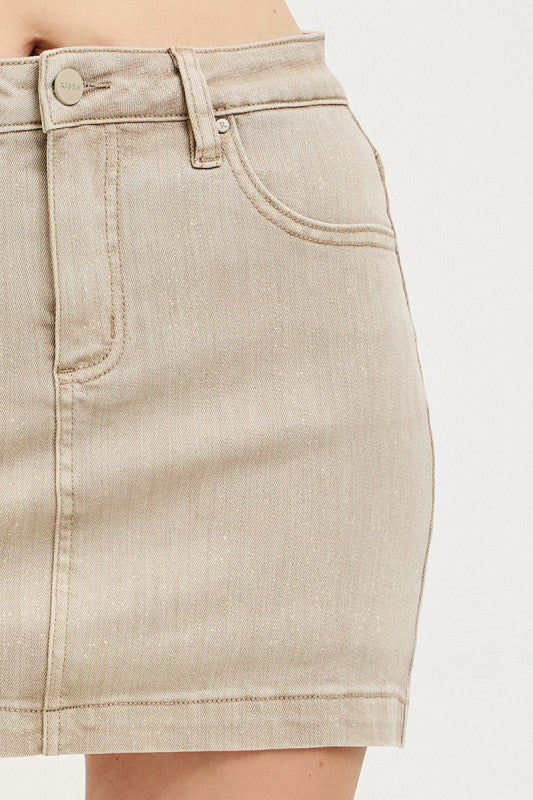 RISEN HIGH RISE SKORT--TAUPE
