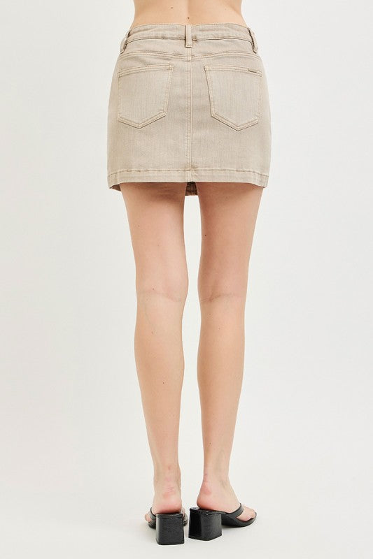 RISEN HIGH RISE SKORT--TAUPE