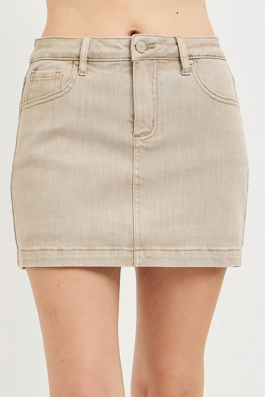 RISEN HIGH RISE SKORT--TAUPE
