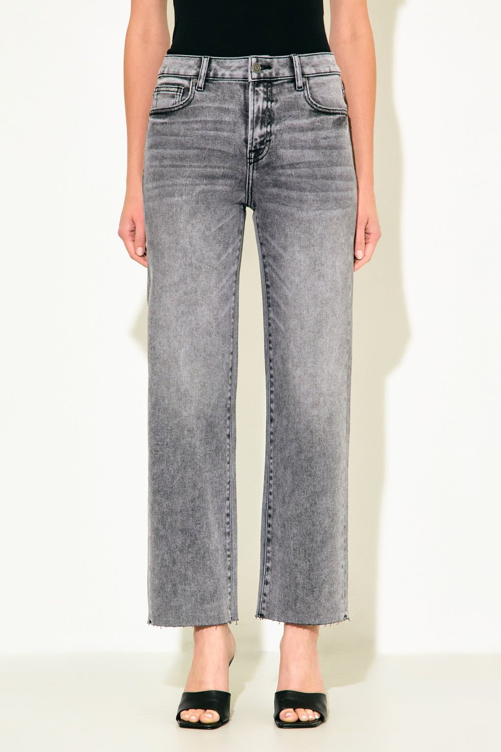 ELLA HIGH RISE STRAIGHT JEAN--GREY
