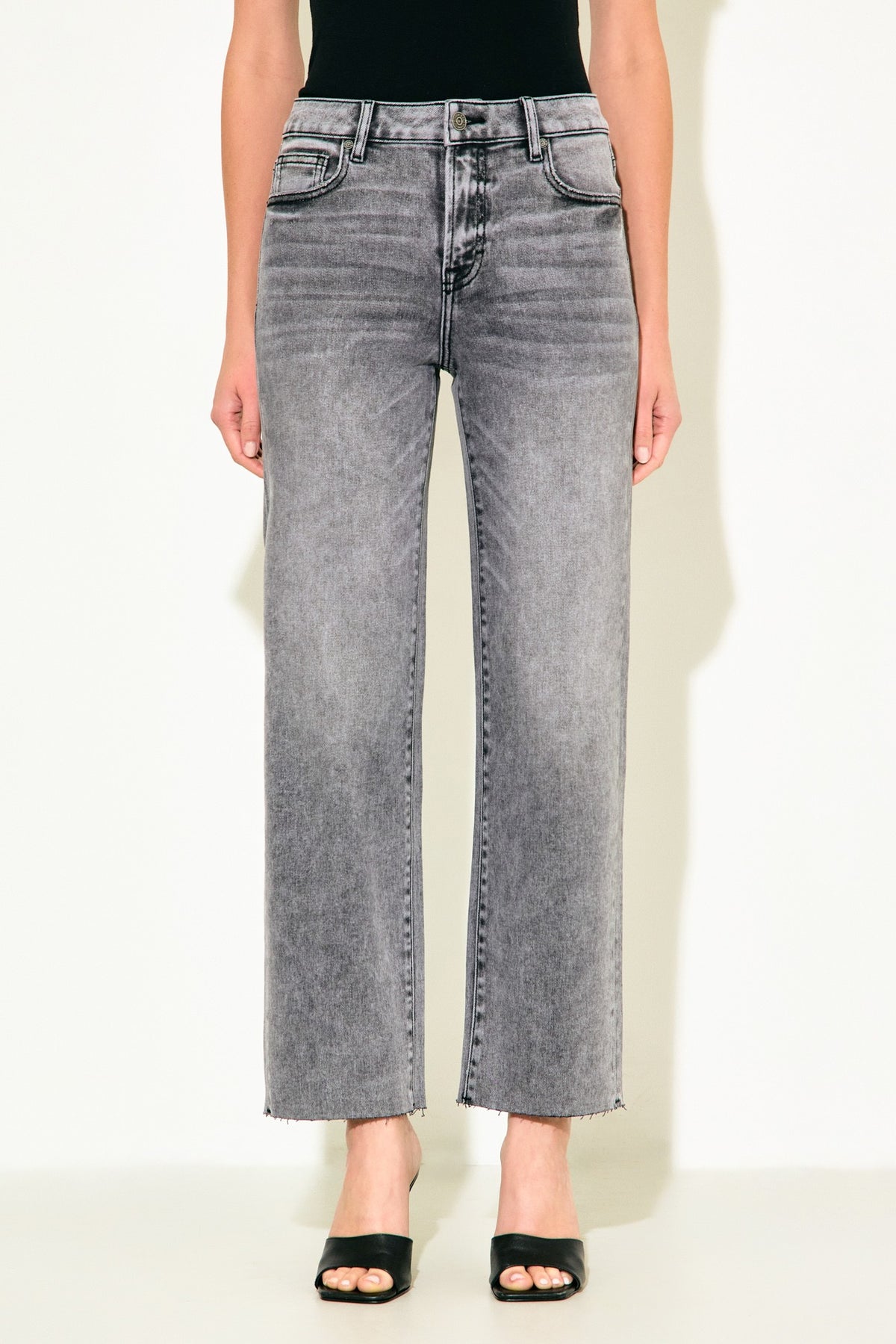 ELLA HIGH RISE STRAIGHT JEAN--GREY